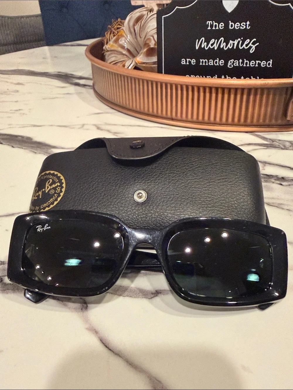 Ray-Ban Black Square Sunglasses with Black Case